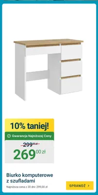 Biurko komputerowe z szufladami promocja w ERLI