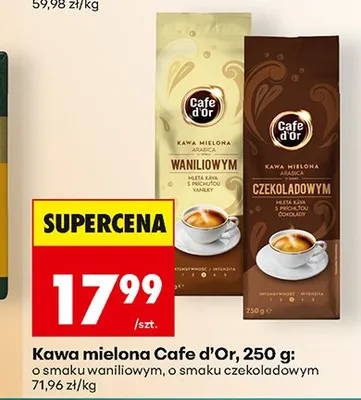 Kawa mielona Cafe d'Or o smaku czekoladowym promocja w Biedronka