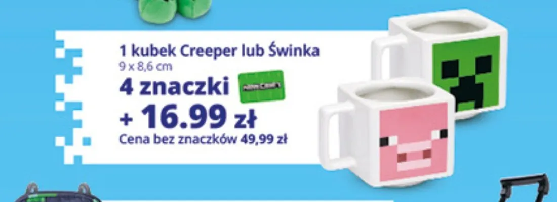 Kubek Minecraft Świnka 9x8,6cm promocja w Auchan