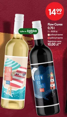Wino Flow Cuvee półwytrawne białe promocja w Żabka