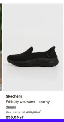 Półbuty wsuwane Skechers czarny denim promocja w Lounge by Zalando