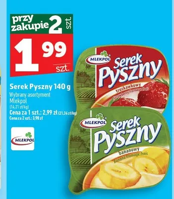 Serek Pyszny truskawkowy Mlekpol promocja w TOPAZ
