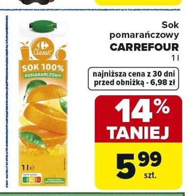 Sok pomarańczowy Kgh great promocja w Carrefour