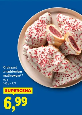 Croissant z nadzieniem malinowym promocja w Lidl