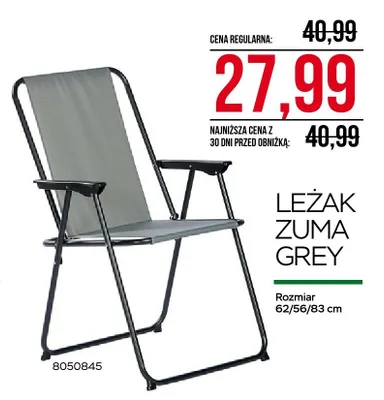 Leżak ogrodowy Zuma Grey promocja w Abra Meble