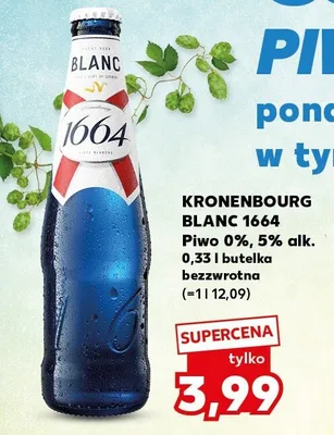 Piwo Kronenbourg Blanc 1664 5% butelka bezzwrotna promocja w Kaufland