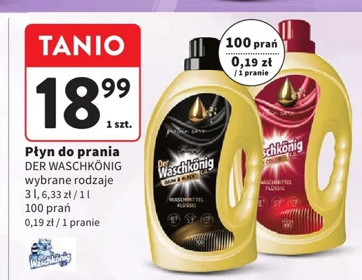 Płyn do prania Der Waschkönig Dark & Black promocja w Intermarche