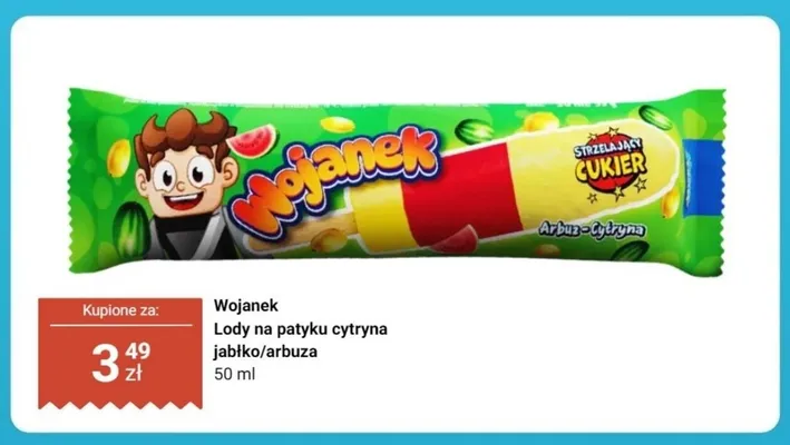 Lody na patyku cytryna jabłko arbuza Wojanek promocja w Dino