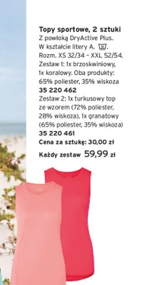 Topy sportowe 2-pak zestaw 1 promocja w Tchibo