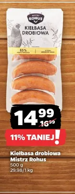 Kiełbasa drobiowa Mistrz Rohus promocja w Netto