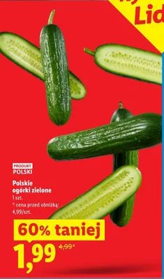 Ogórki zielone polskie promocja w Lidl