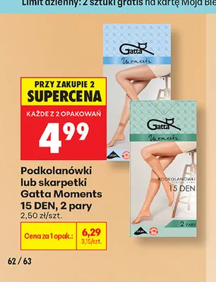 Podkolanówki Gatta Moments 15 DEN 2-pak promocja w Biedronka