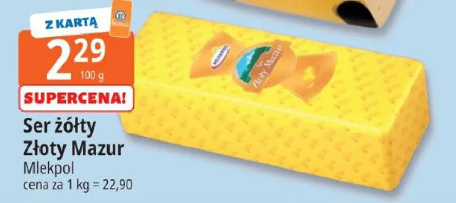 Ser żółty Złoty Mazur Mlekpol promocja w Leclerc