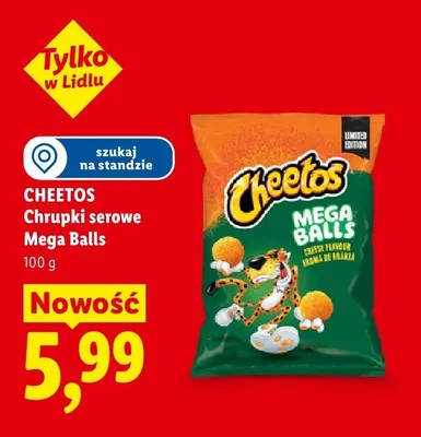 Chrupki serowe Mega Balls Cheetos promocja w Lidl