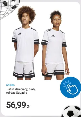 T-shirt dziecięcy Adidas Squadra biały promocja w Smyk