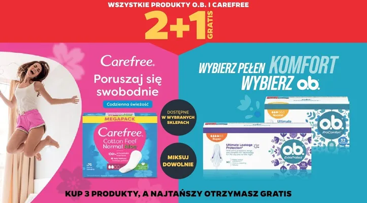 Produkty O.B. i Carefree promocja w Netto