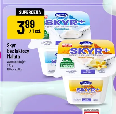 Skyr bez laktozy naturalny Maluta promocja w POLOmarket