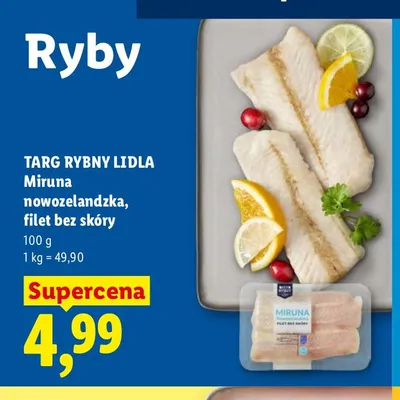 Miruna nowozelandzka filet bez skóry Targ Rybny Lidla promocja w Lidl