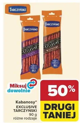 Kabanosy Exclusive Tarczyński cielęce promocja w Carrefour Market