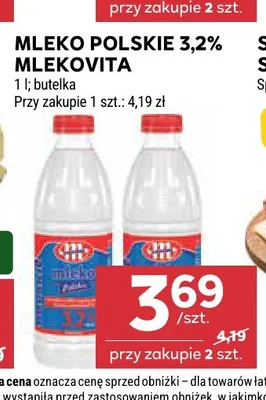 Mleko polskie Mlekovita 3,2% promocja w Stokrotka