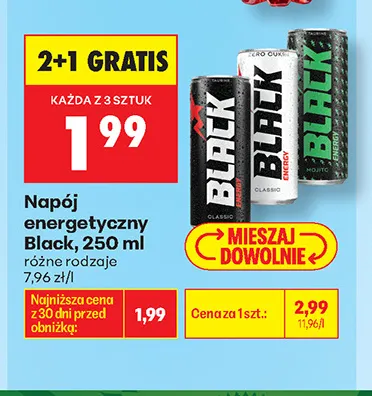 Napój energetyczny Black Zero Cukru promocja w Biedronka