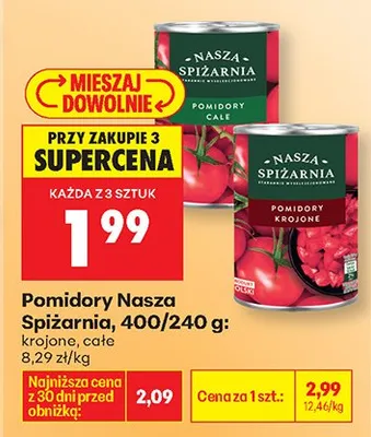 Pomidory krojone 400g promocja w Biedronka