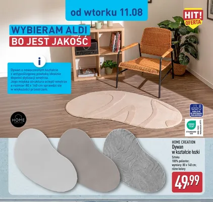 Dywan w kształcie łezki Home Creation promocja w Aldi