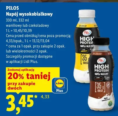 Napój wysokobiałkowy waniliowy lub czekoladowy promocja w Lidl