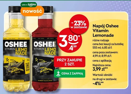Napój Oshee Vitamin Lemonade Mango-Pineapple-Lemon promocja w Żabka