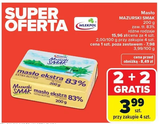 Masło Mazurski Smak promocja w Carrefour Market
