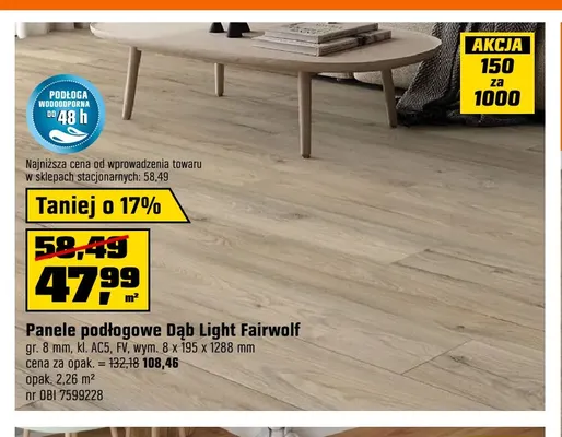 Panele podłogowe Dąb Light Fairwolf promocja w OBI