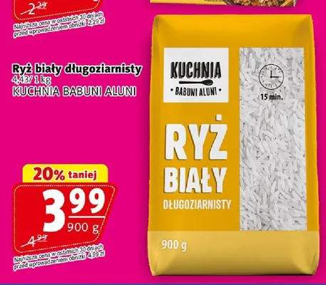 Ryż biały długoziarnisty Kuchnia Babuni Aluni promocja w Prim Market