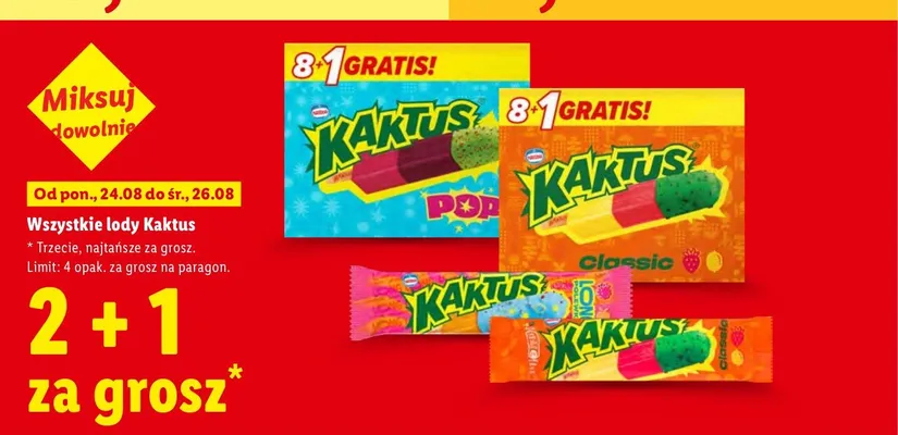 Lody Kaktus Pop 9-pak promocja w Lidl