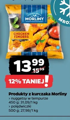 Produkty z kurczaka Morliny nuggetsy w tempurze promocja w Netto