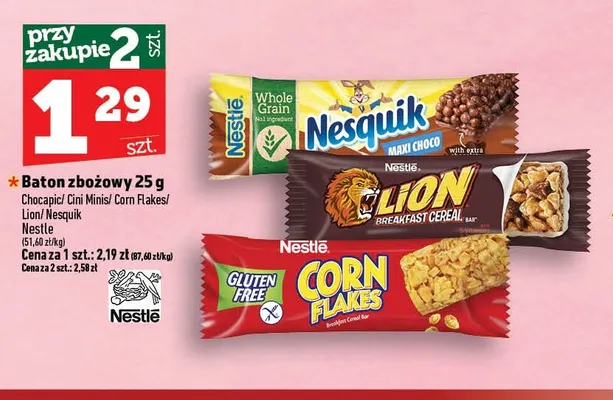 Baton zbożowy Nesquik Nestlé promocja w TOPAZ