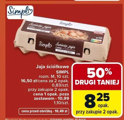 Jaja ściółkowe Simpl rozm. M promocja w Carrefour Market