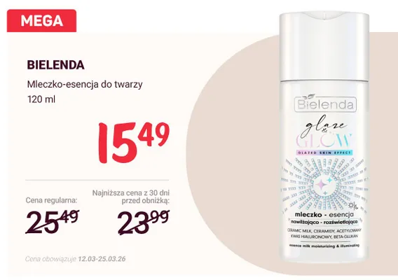 Mleczko-esencja do twarzy promocja w Rossmann