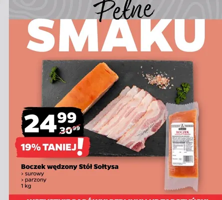 Boczek wędzony surowy Stół Sołtysa promocja w Netto