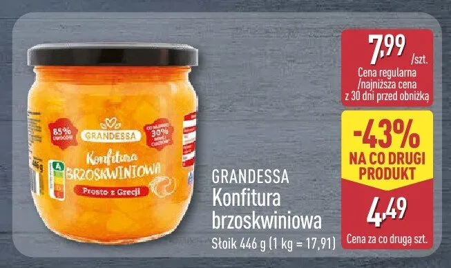 Konfitura brzoskwiniowa promocja w Aldi