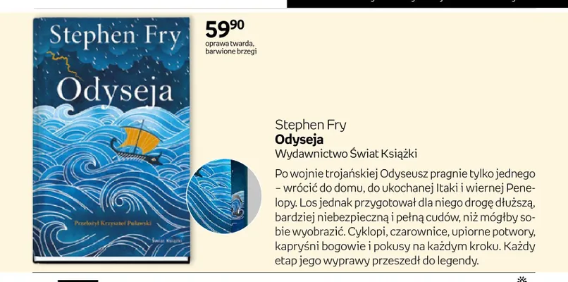 Książka Odyseja Stephen Fry promocja w Empik