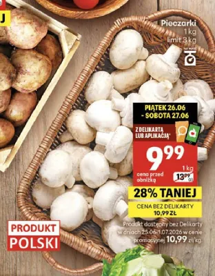 Pieczarki promocja w Delikatesy Centrum