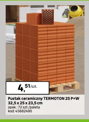 Pustak ceramiczny Termoton 25 P+W 32,5x25x23,5 cm promocja w Leroy Merlin