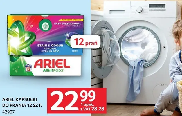 Kapsułki Ariel do prania 12 szt. promocja w Selgros