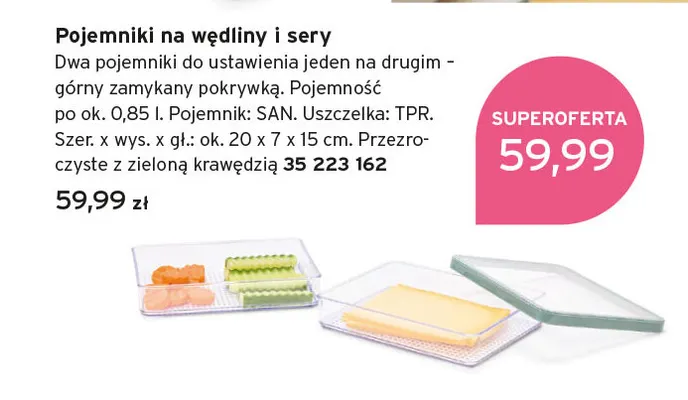 Pojemniki na wędliny i sery promocja w Tchibo