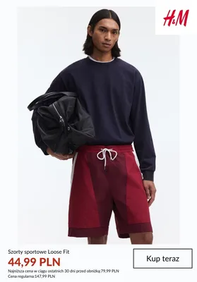 Szorty sportowe Loose Fit H&M promocja w H&M