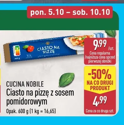 Ciasto na pizzę z sosem pomidorowym Cucina Nobile promocja w Aldi