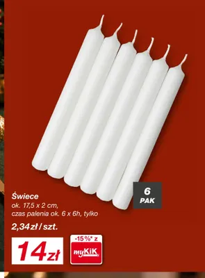 Świece 6-pak promocja w KiK