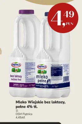 Mleko Wiejskie pełne Piątnica 4% promocja w Market Point