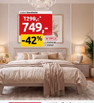 Łóżko Stockholm promocja w Black Red White