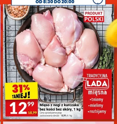 Mięso z nogi z kurczaka bez kości bez skóry promocja w Twój Market